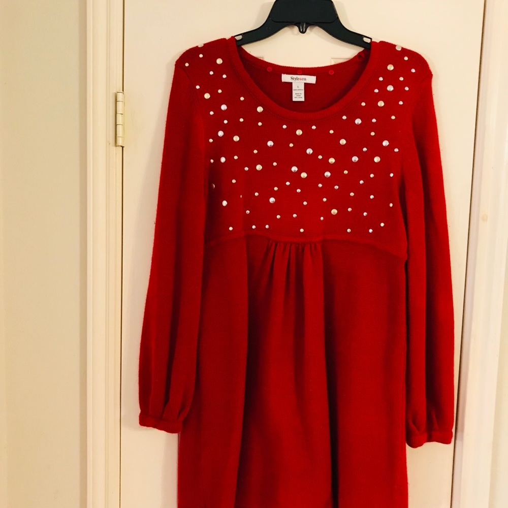 Style & Company silver beaded sweater